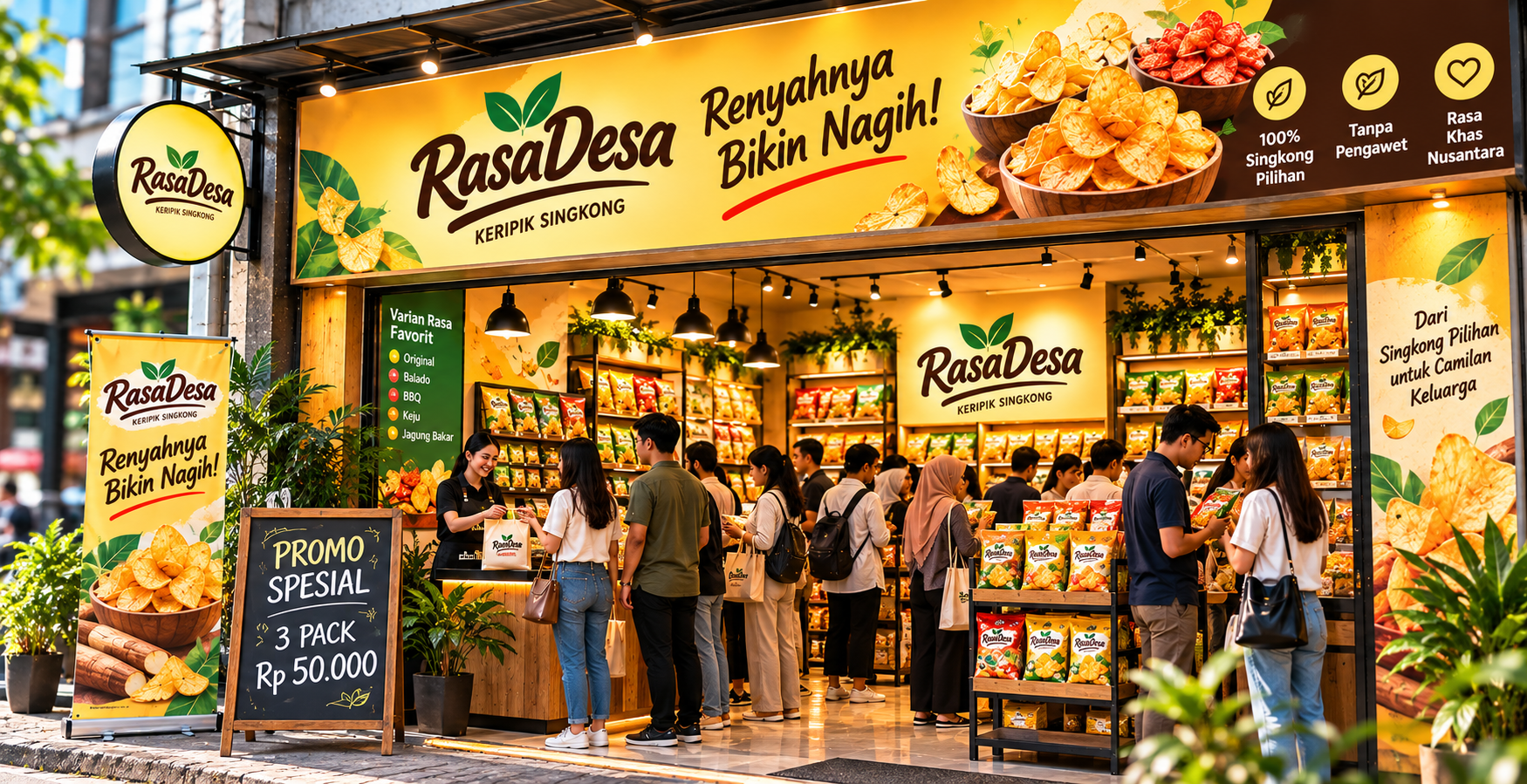 Suasana kedai yang mengundang pelanggan melihat lebih dekat